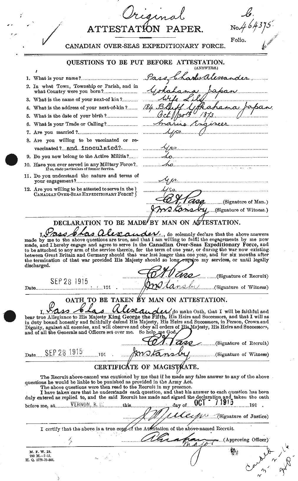 Personnel Records of the First World War - CEF 567301a