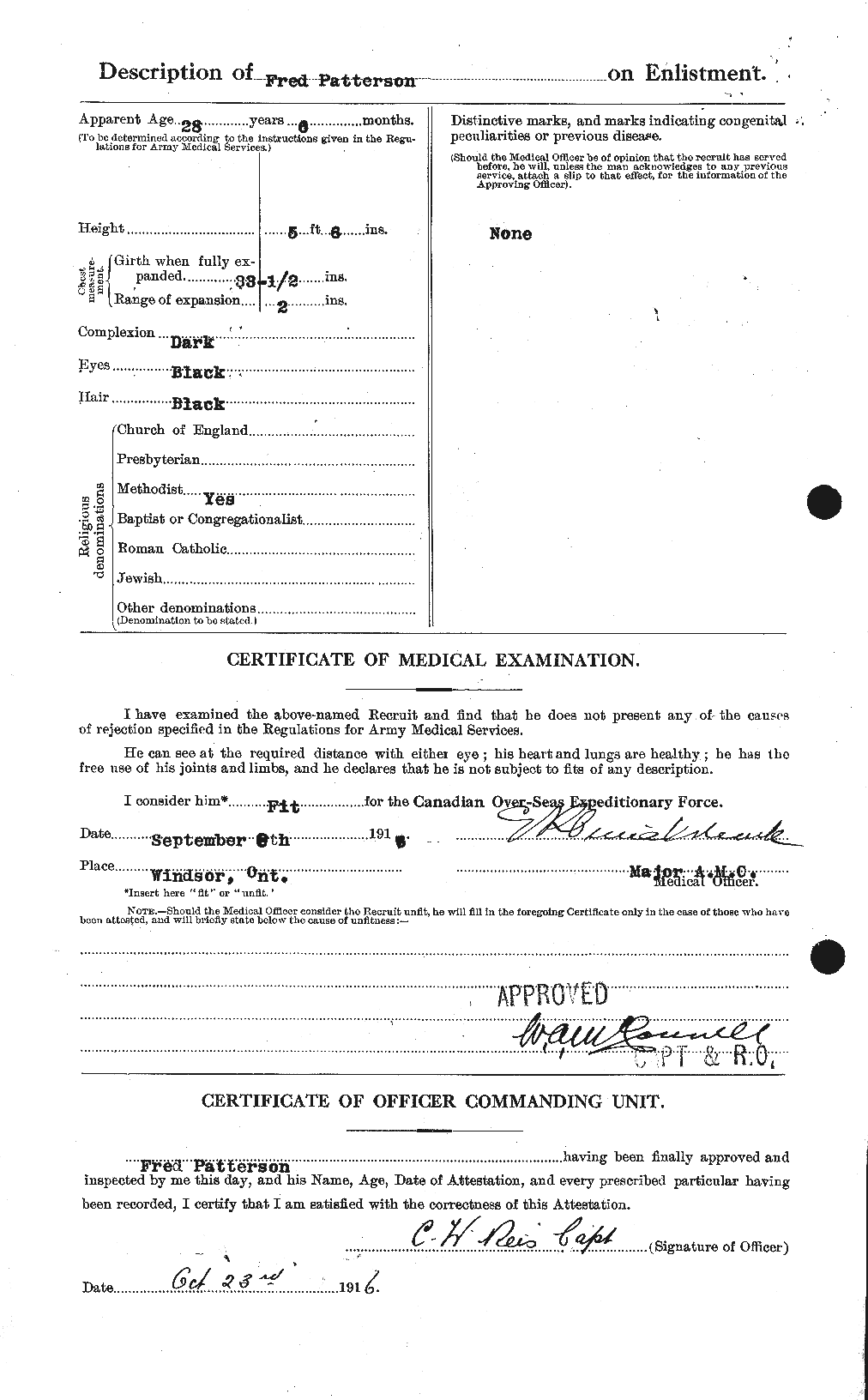 Dossiers du Personnel de la Première Guerre mondiale - CEC 568385b