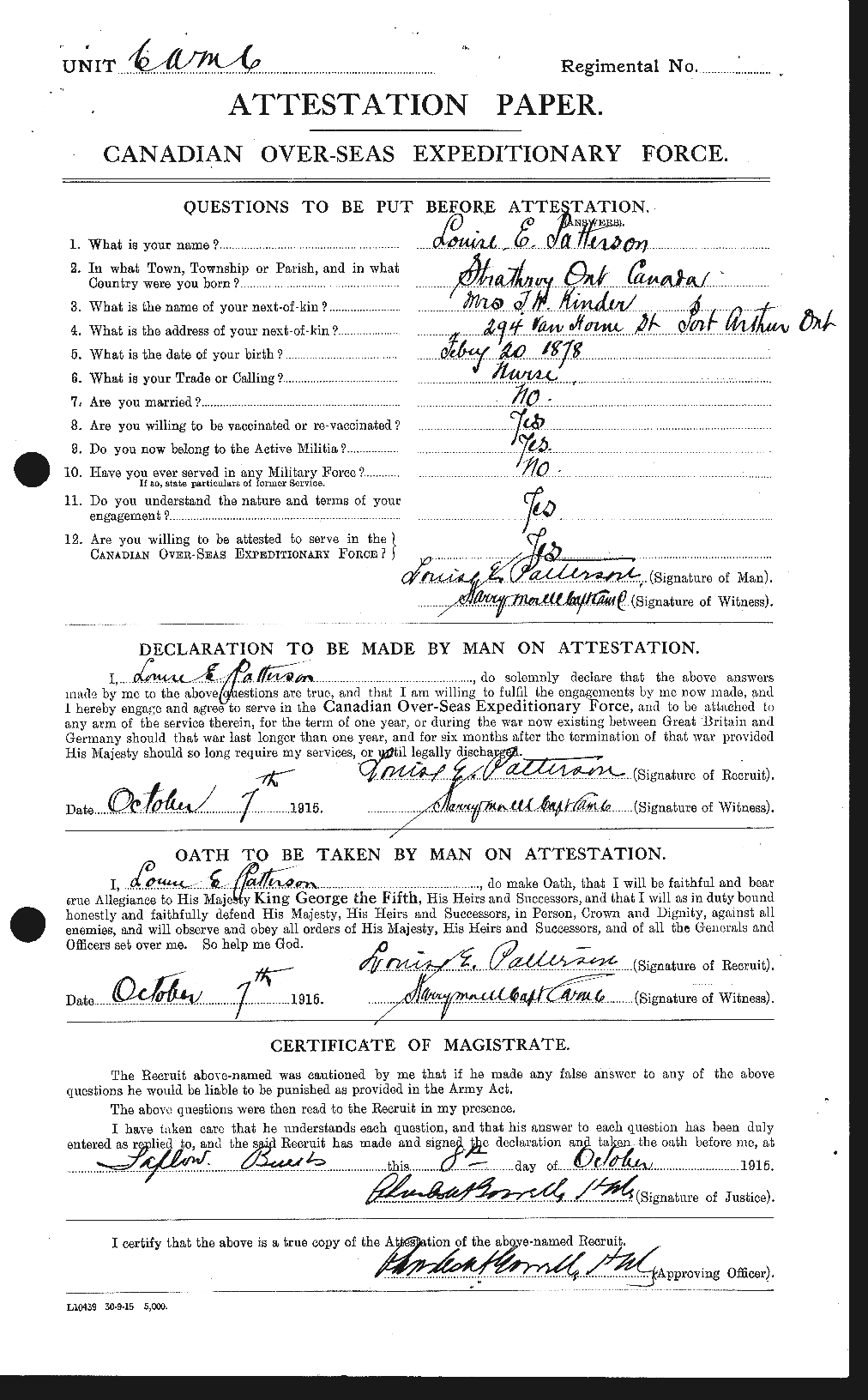 Personnel Records of the First World War - CEF 568654a