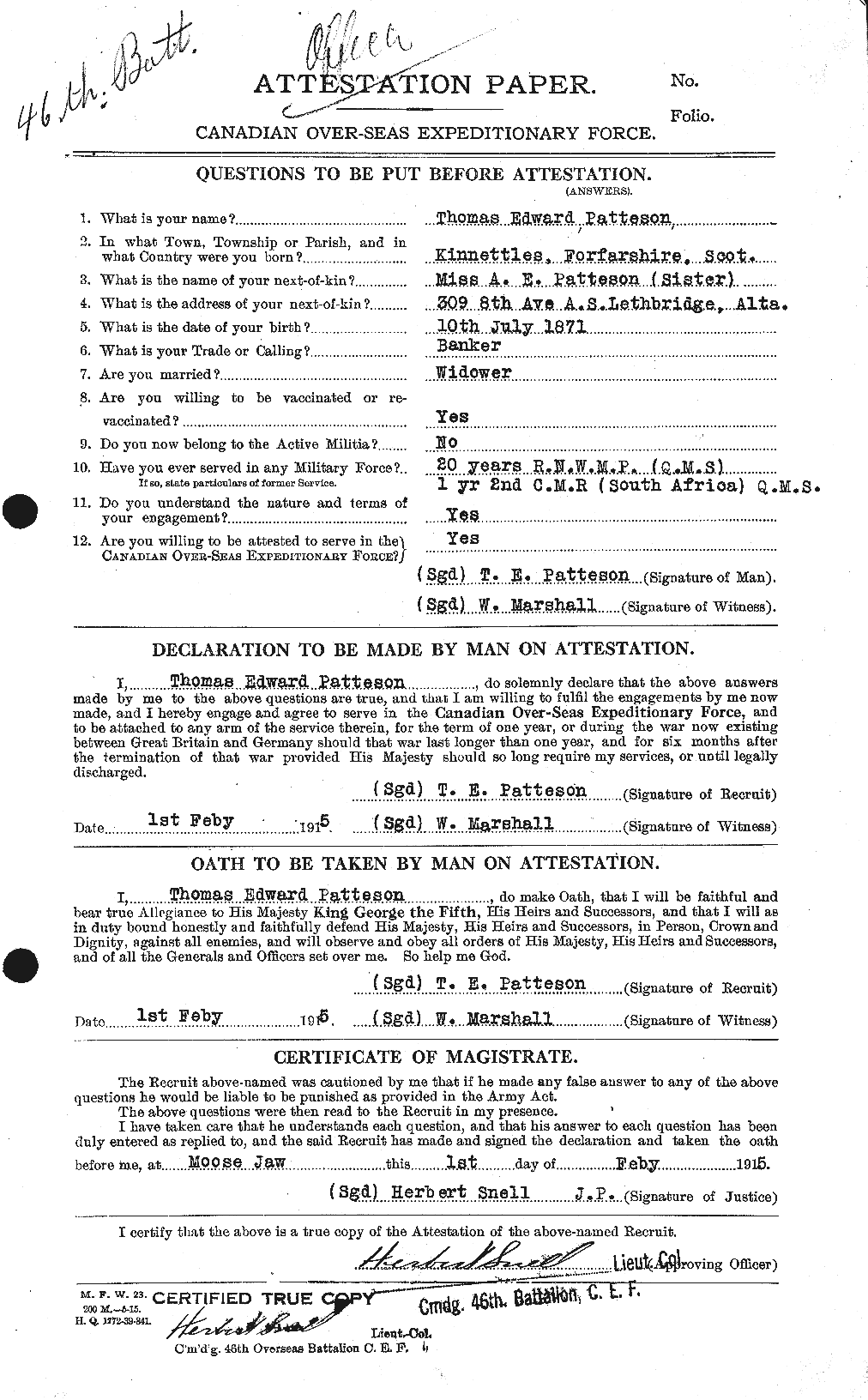Personnel Records of the First World War - CEF 568889a