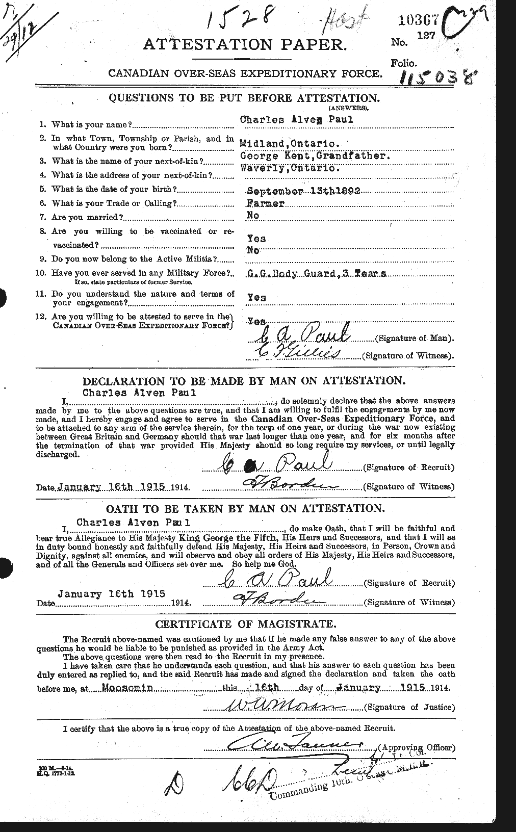 Personnel Records of the First World War - CEF 569150a