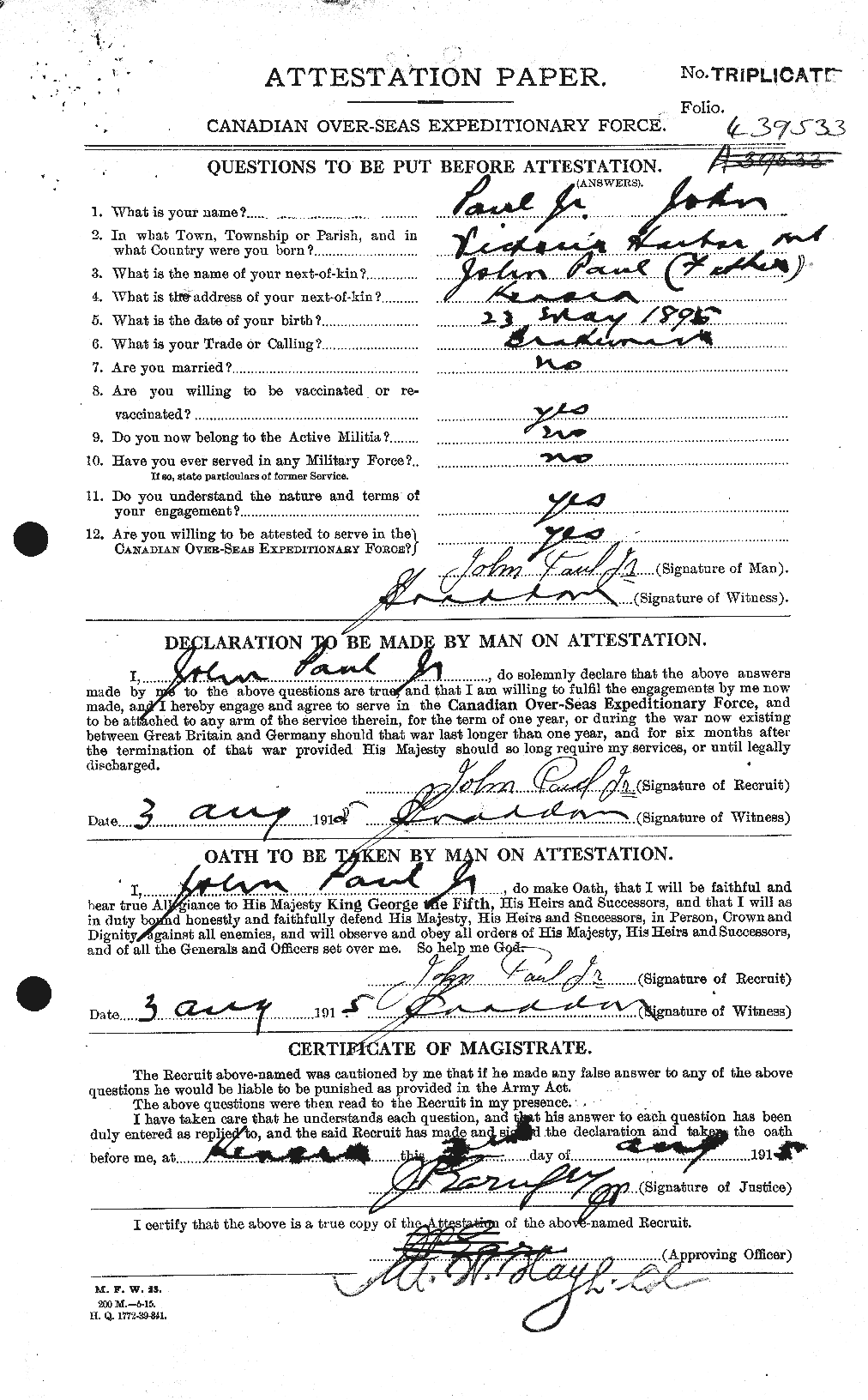 Personnel Records of the First World War - CEF 569248a