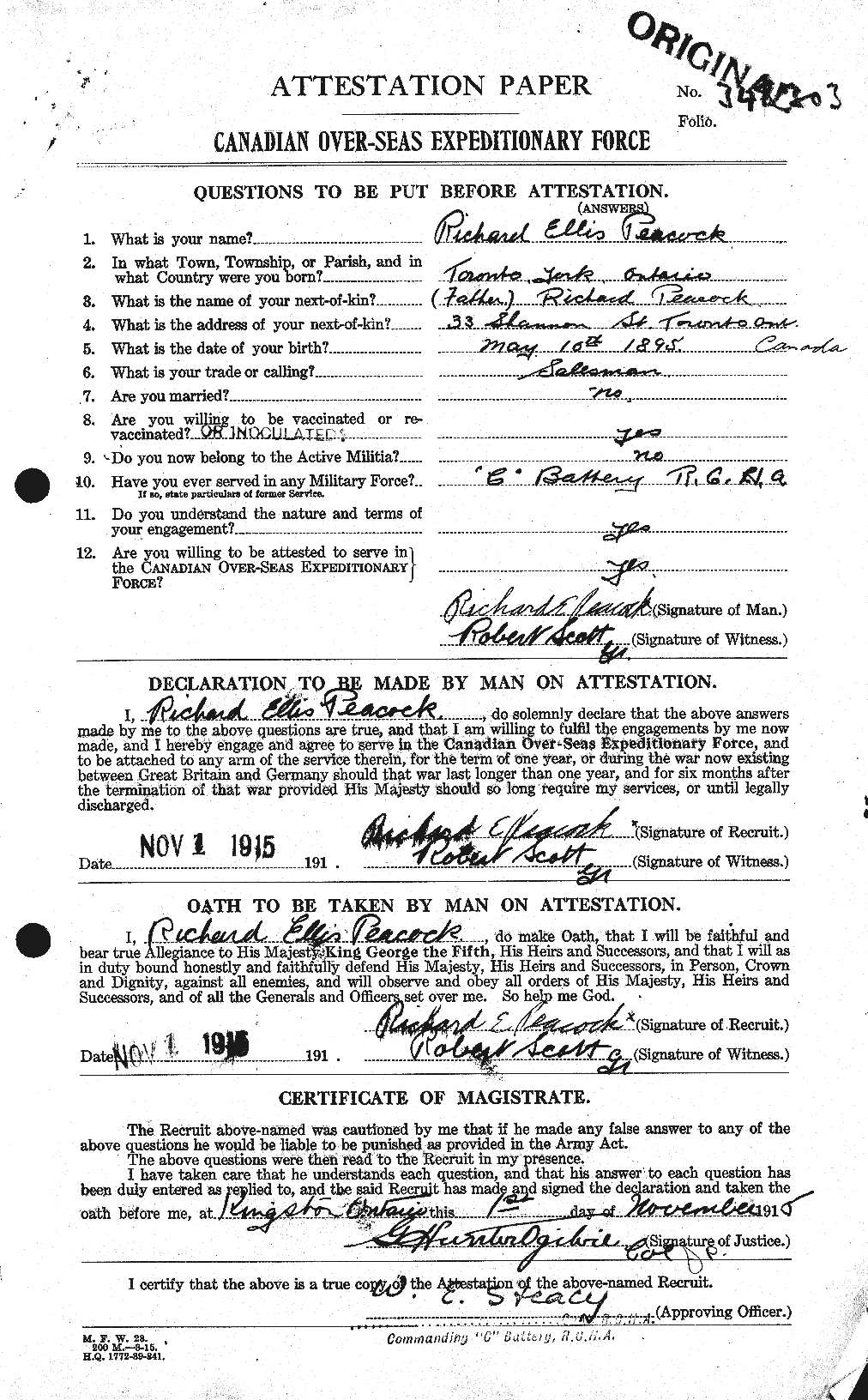 Personnel Records of the First World War - CEF 570399a