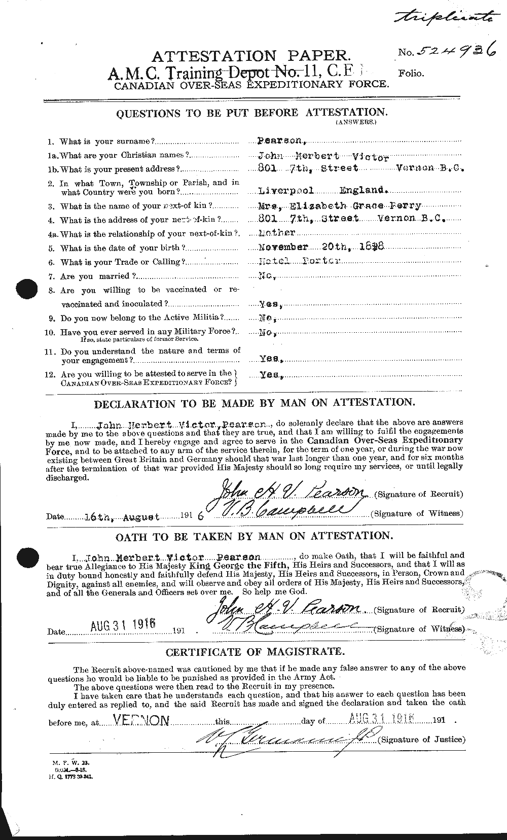 Personnel Records of the First World War - CEF 571103a