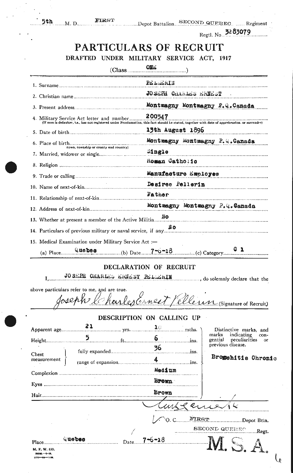 Dossiers du Personnel de la Première Guerre mondiale - CEC 572256a