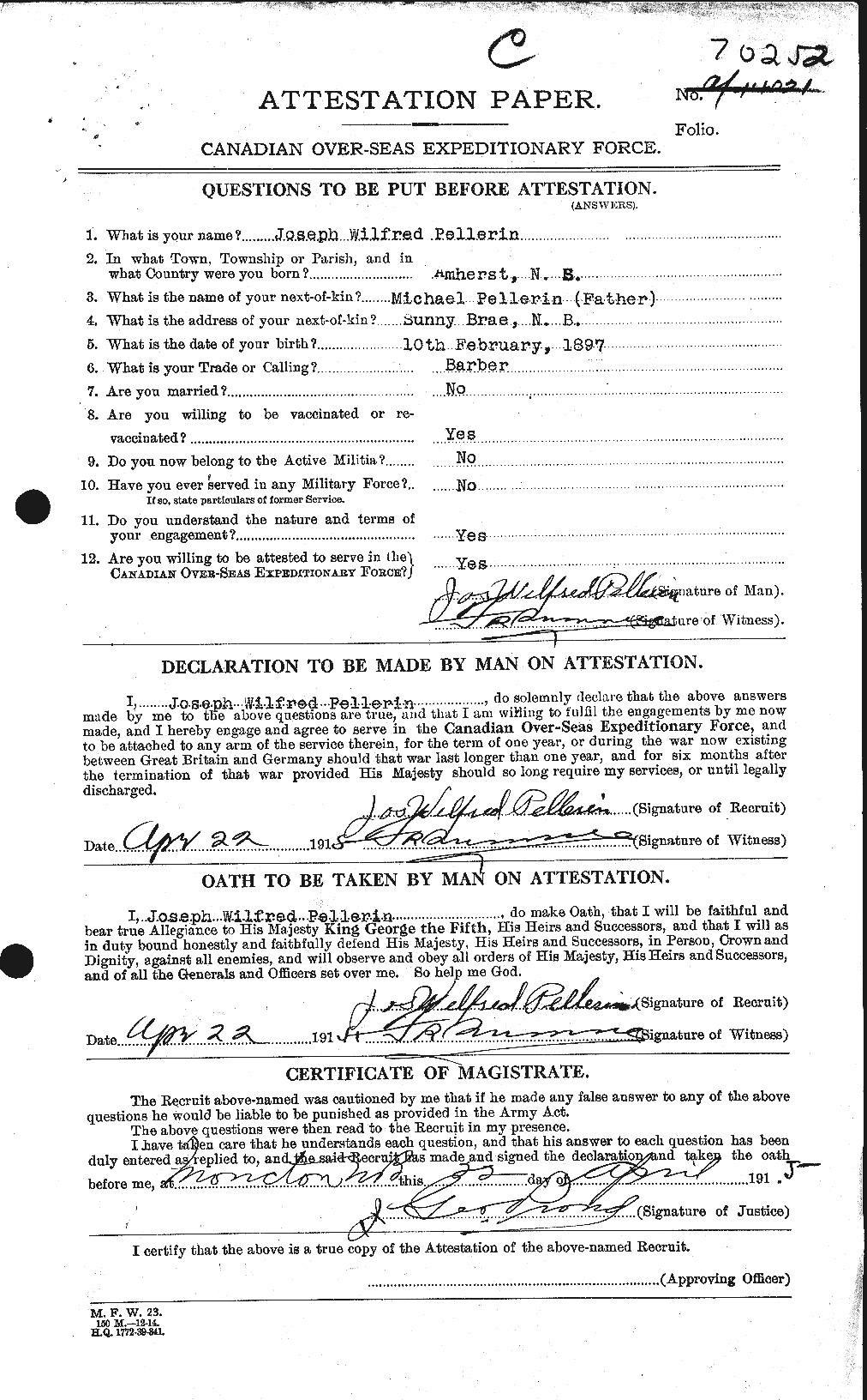 Personnel Records of the First World War - CEF 572259a
