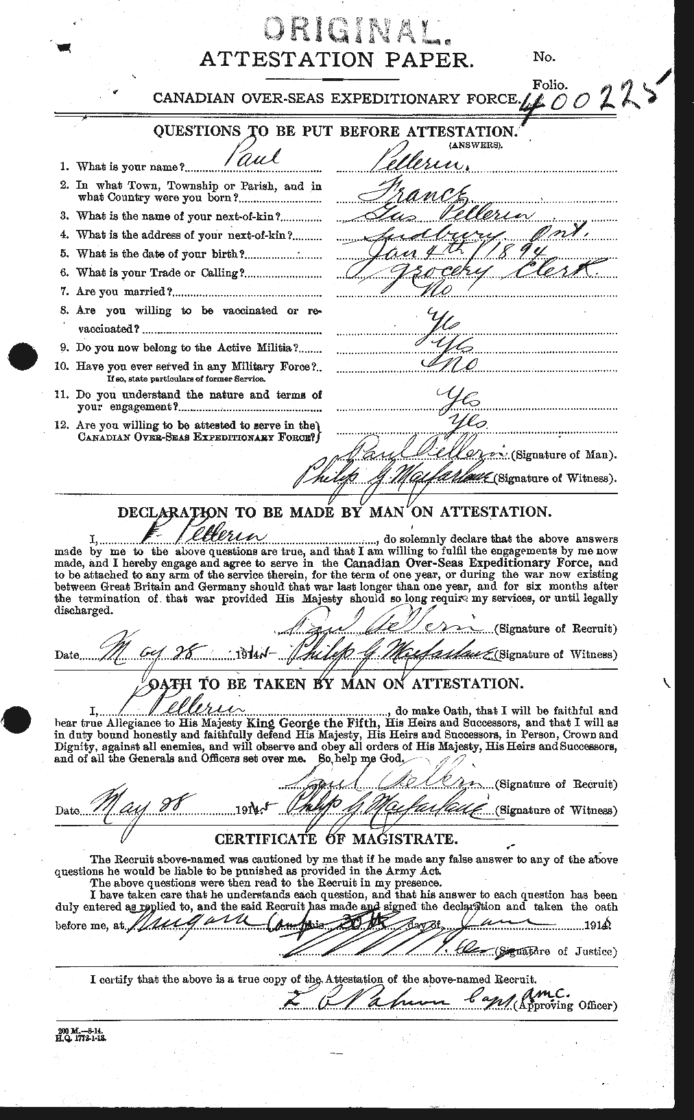 Personnel Records of the First World War - CEF 572266a