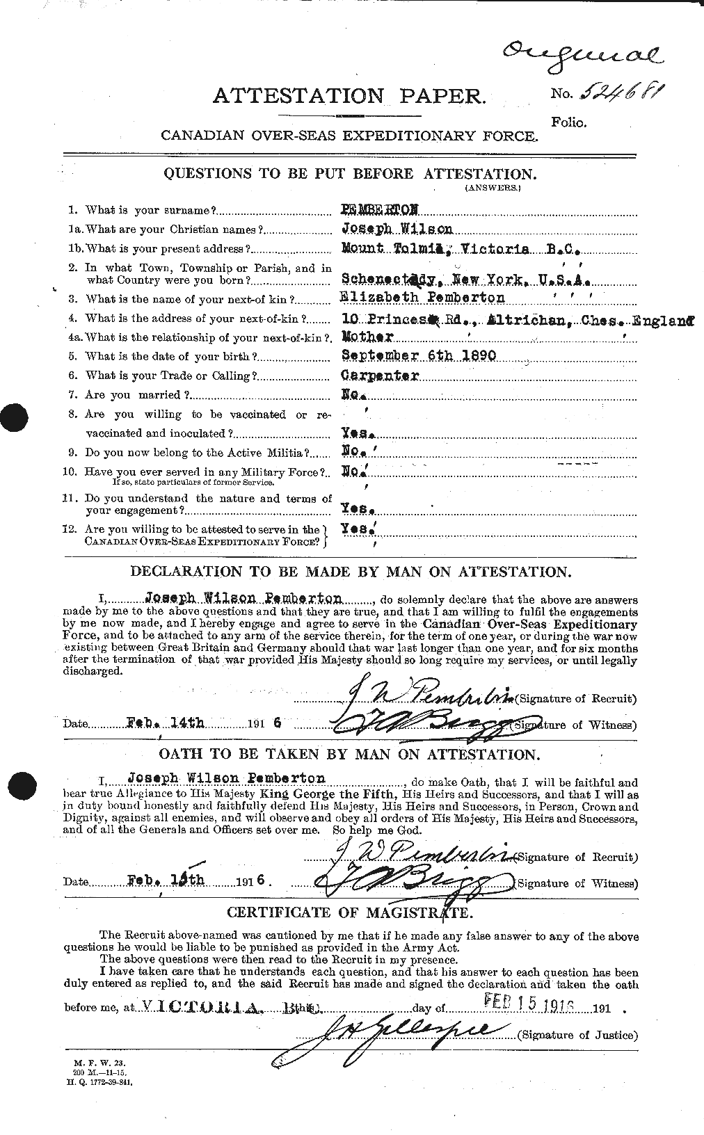 Personnel Records of the First World War - CEF 572784a