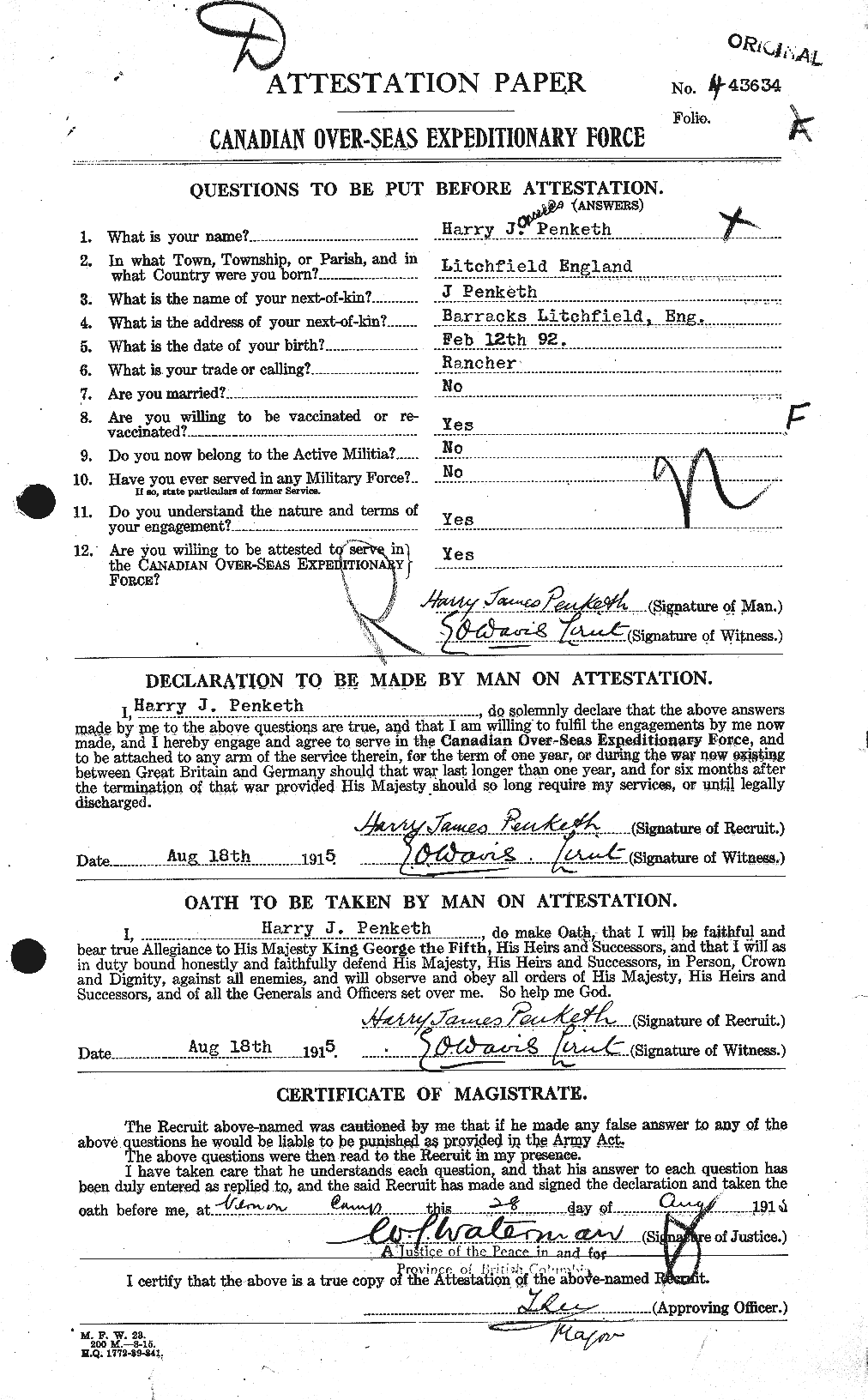Personnel Records of the First World War - CEF 573040a