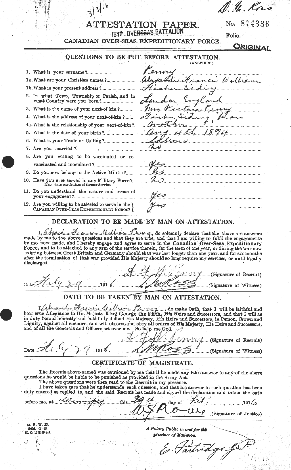 Personnel Records of the First World War - CEF 573293a