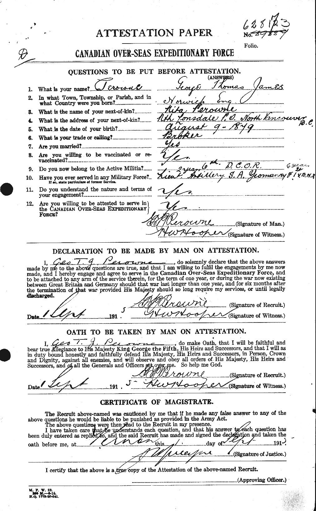 Personnel Records of the First World War - CEF 574194a