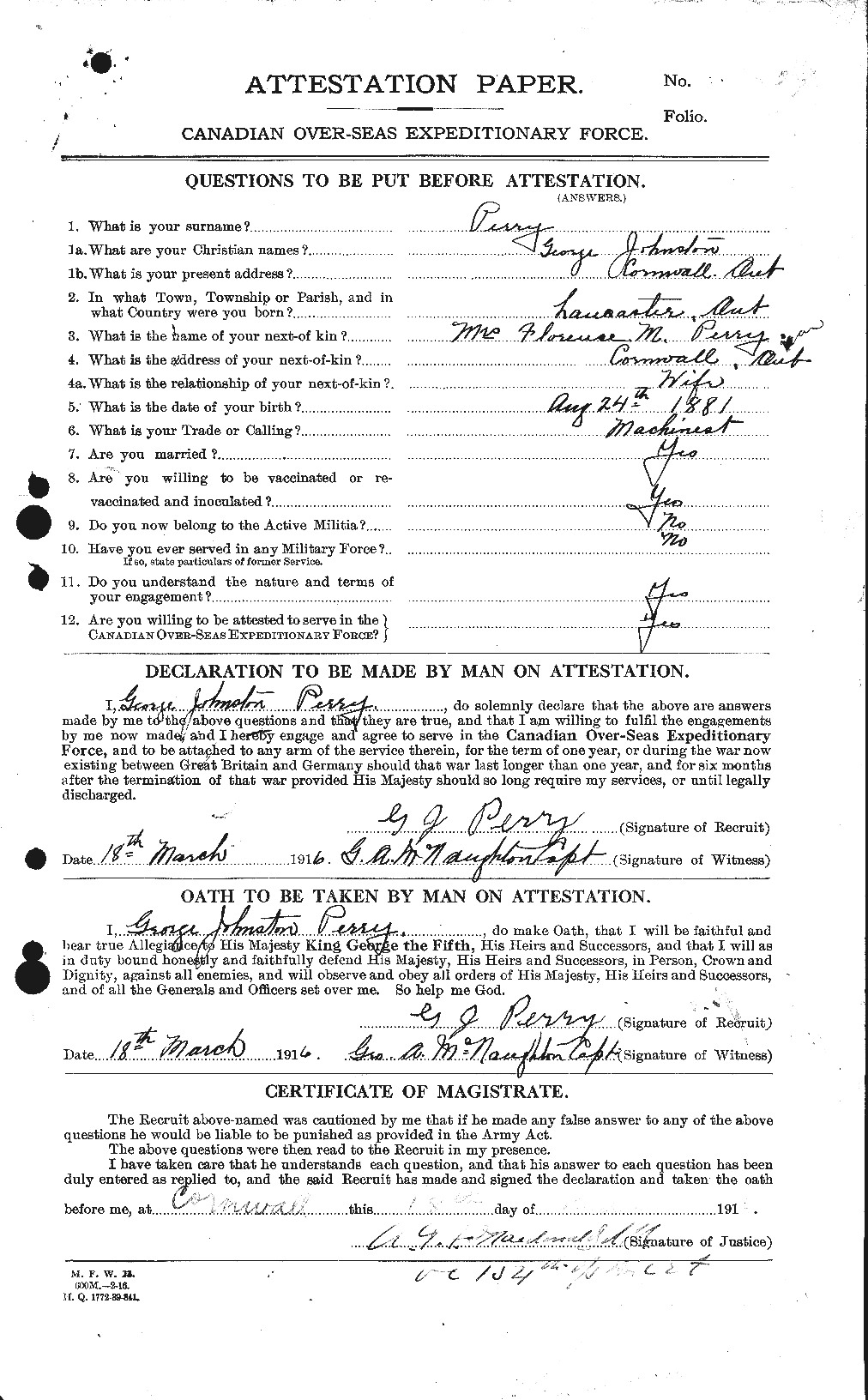 Personnel Records of the First World War - CEF 574862a