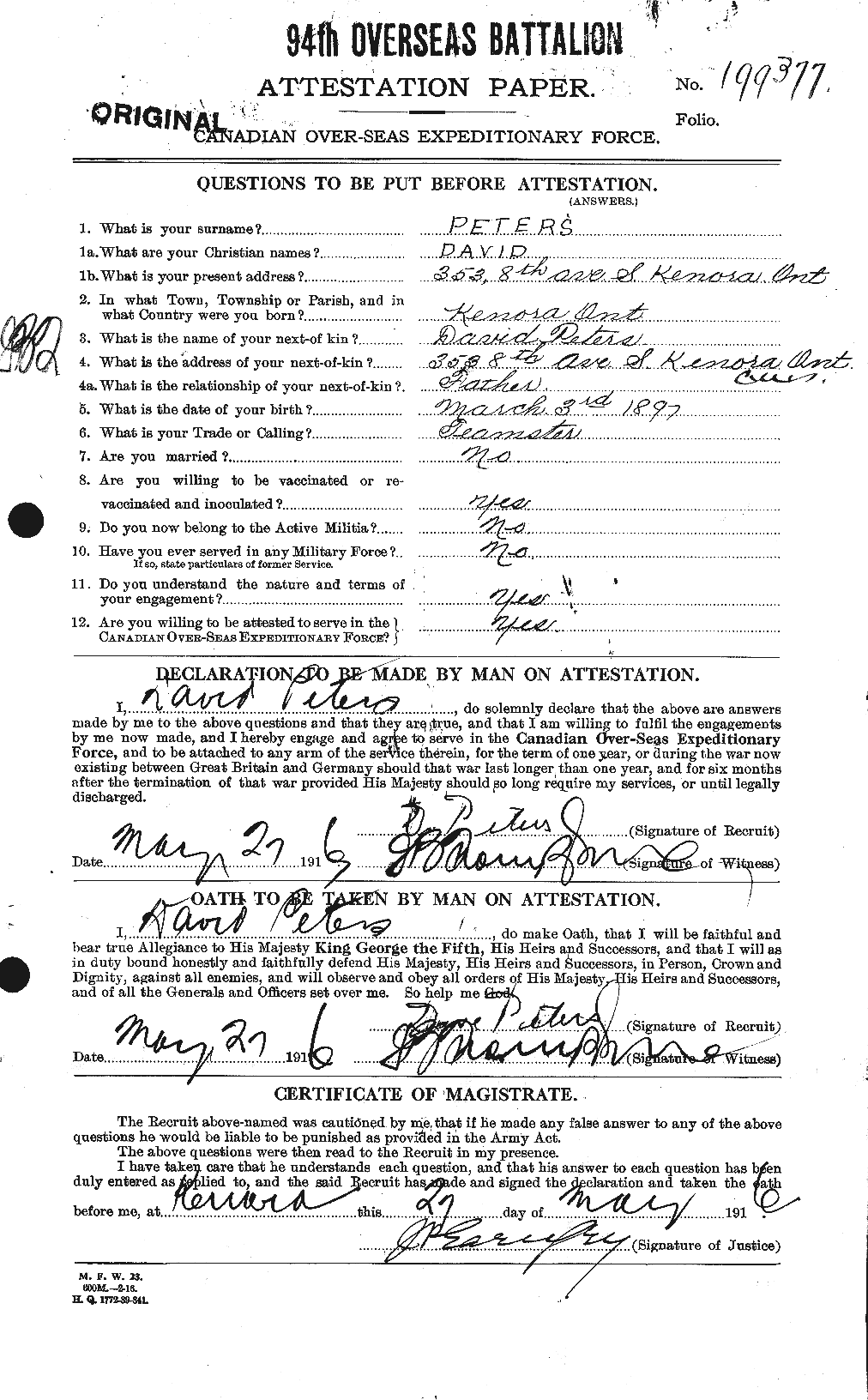 Personnel Records of the First World War - CEF 575387a