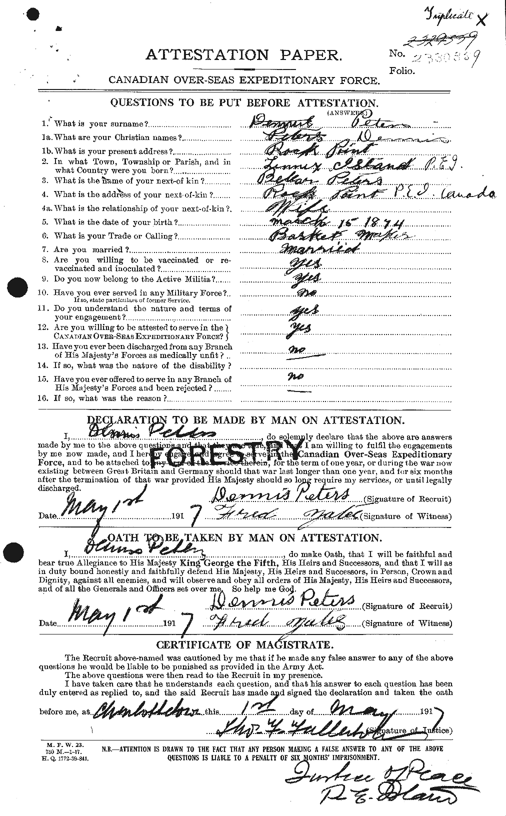 Personnel Records of the First World War - CEF 575393a