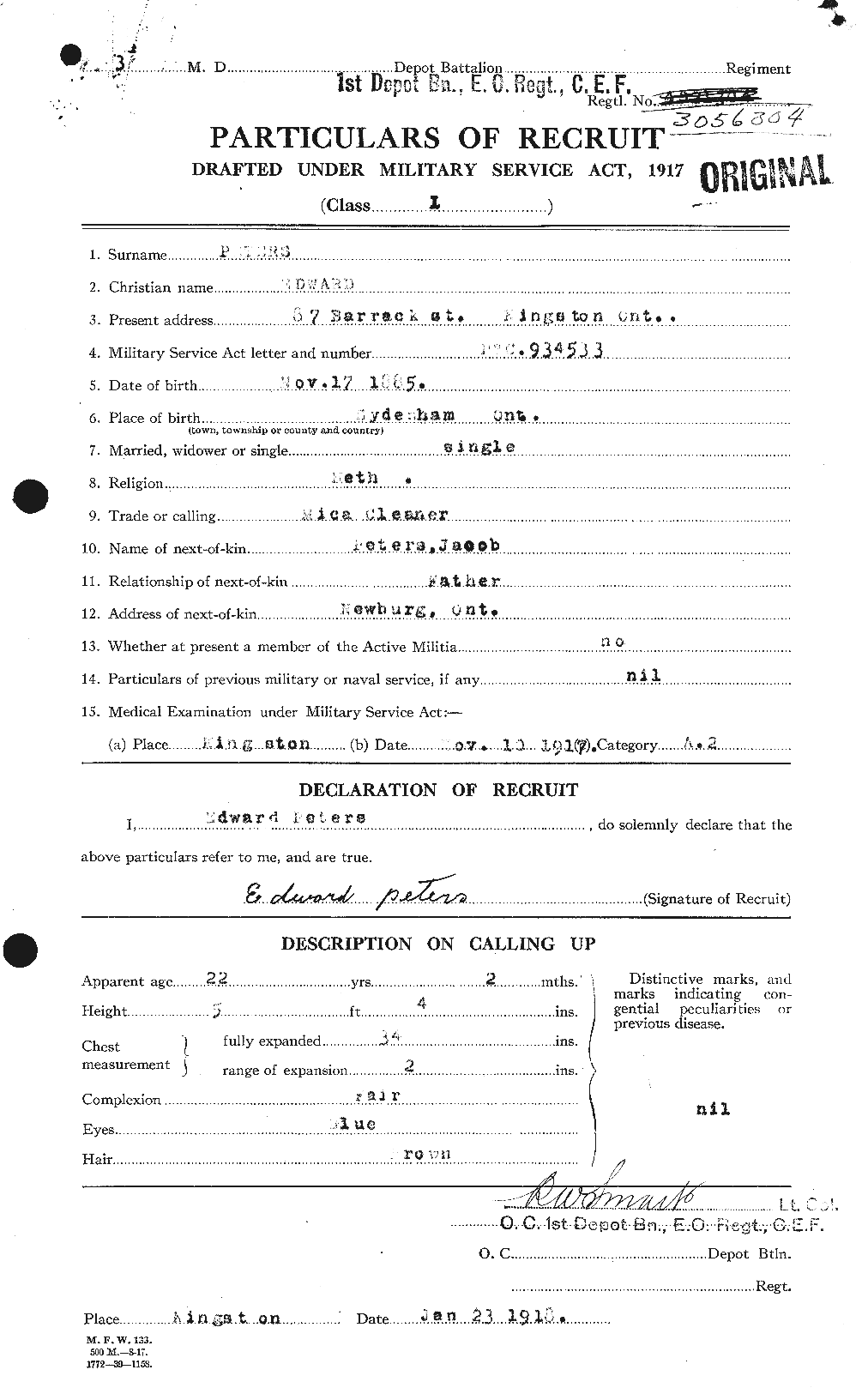 Personnel Records of the First World War - CEF 575404a