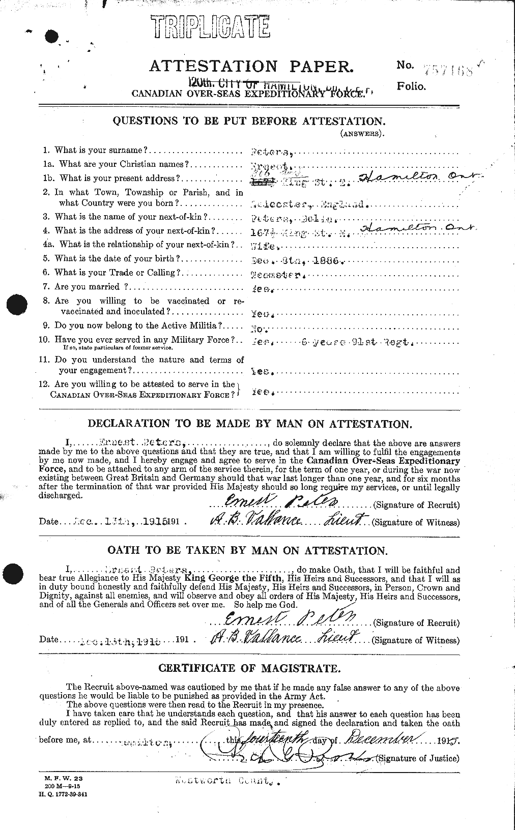 Personnel Records of the First World War - CEF 575413a