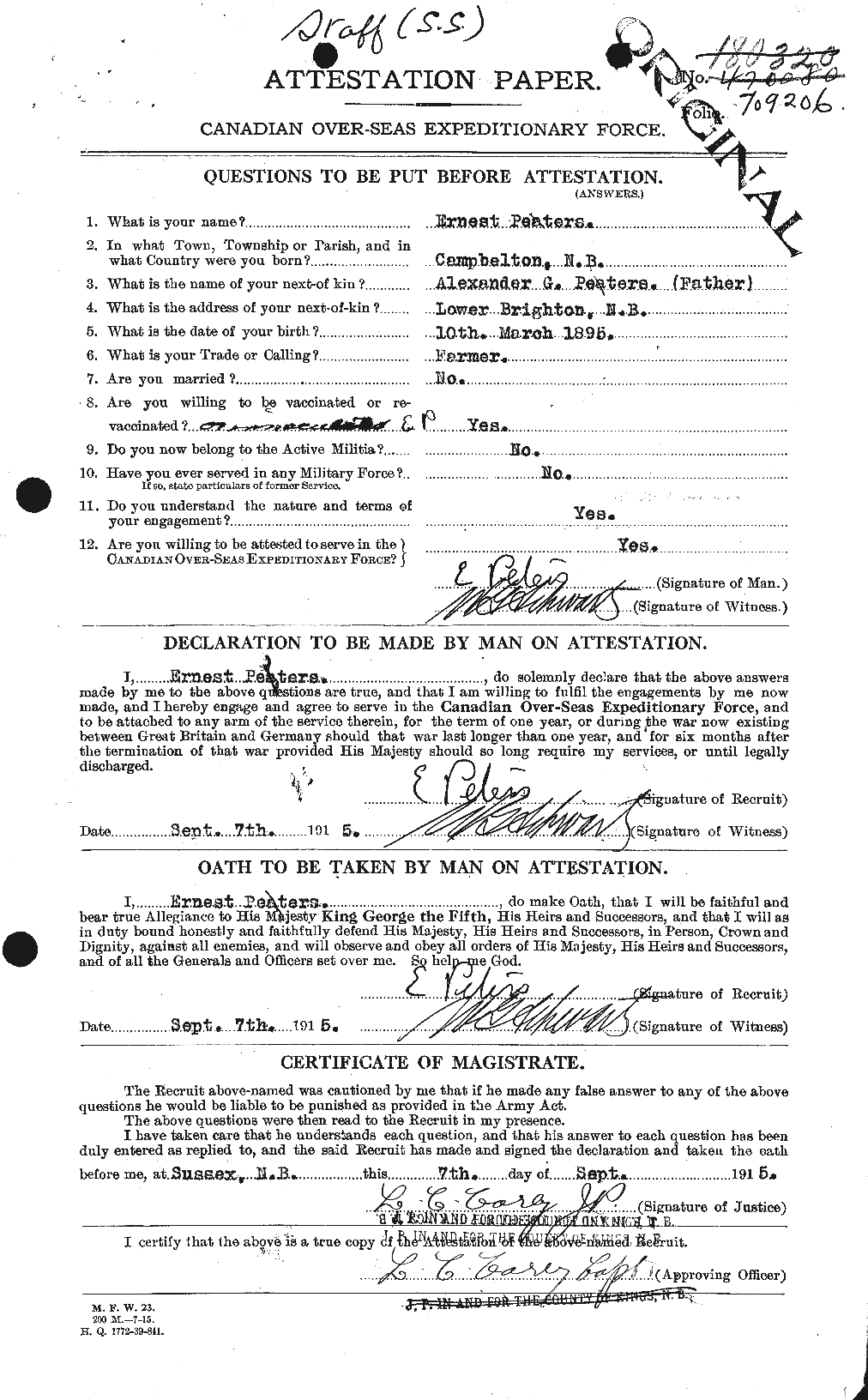 Personnel Records of the First World War - CEF 575415a