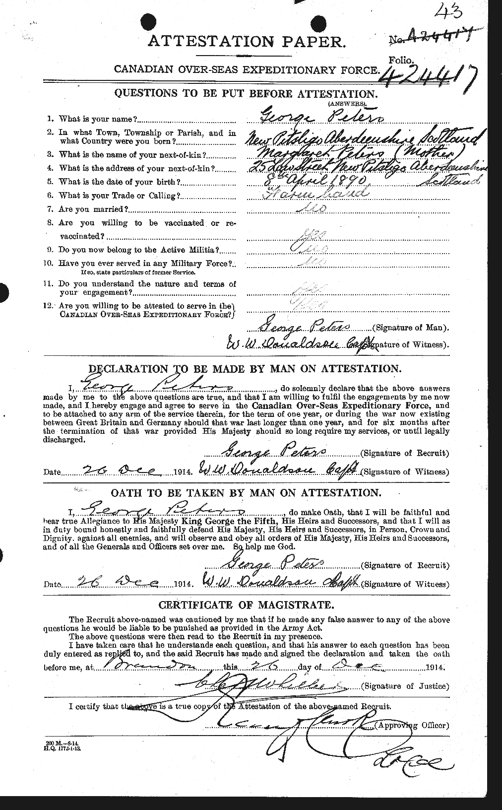 Personnel Records of the First World War - CEF 575449a