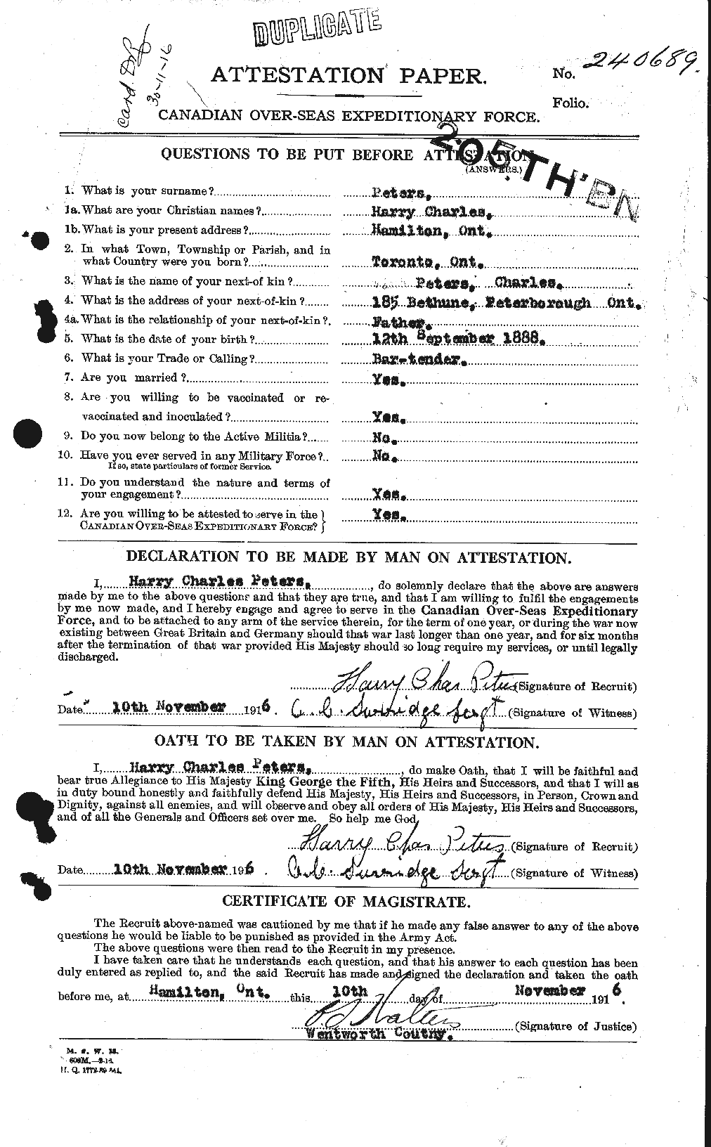 Personnel Records of the First World War - CEF 575478a