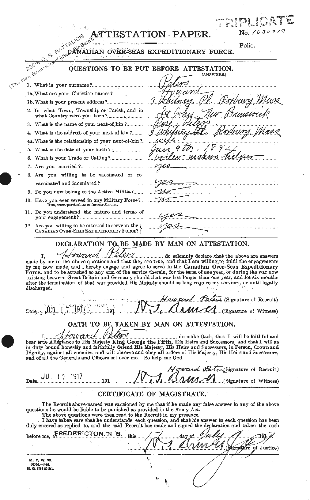Personnel Records of the First World War - CEF 575503a