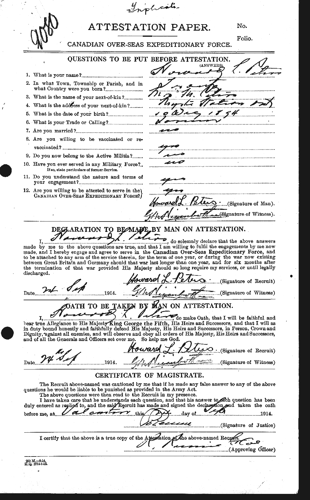 Personnel Records of the First World War - CEF 575504a