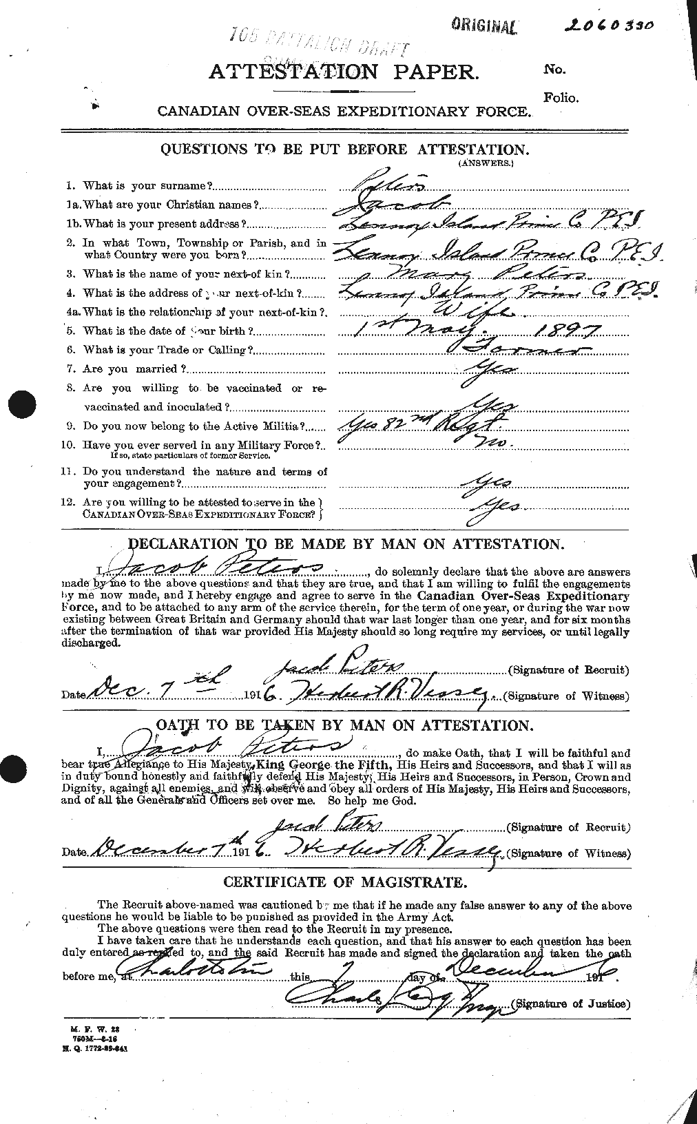 Personnel Records of the First World War - CEF 575512a