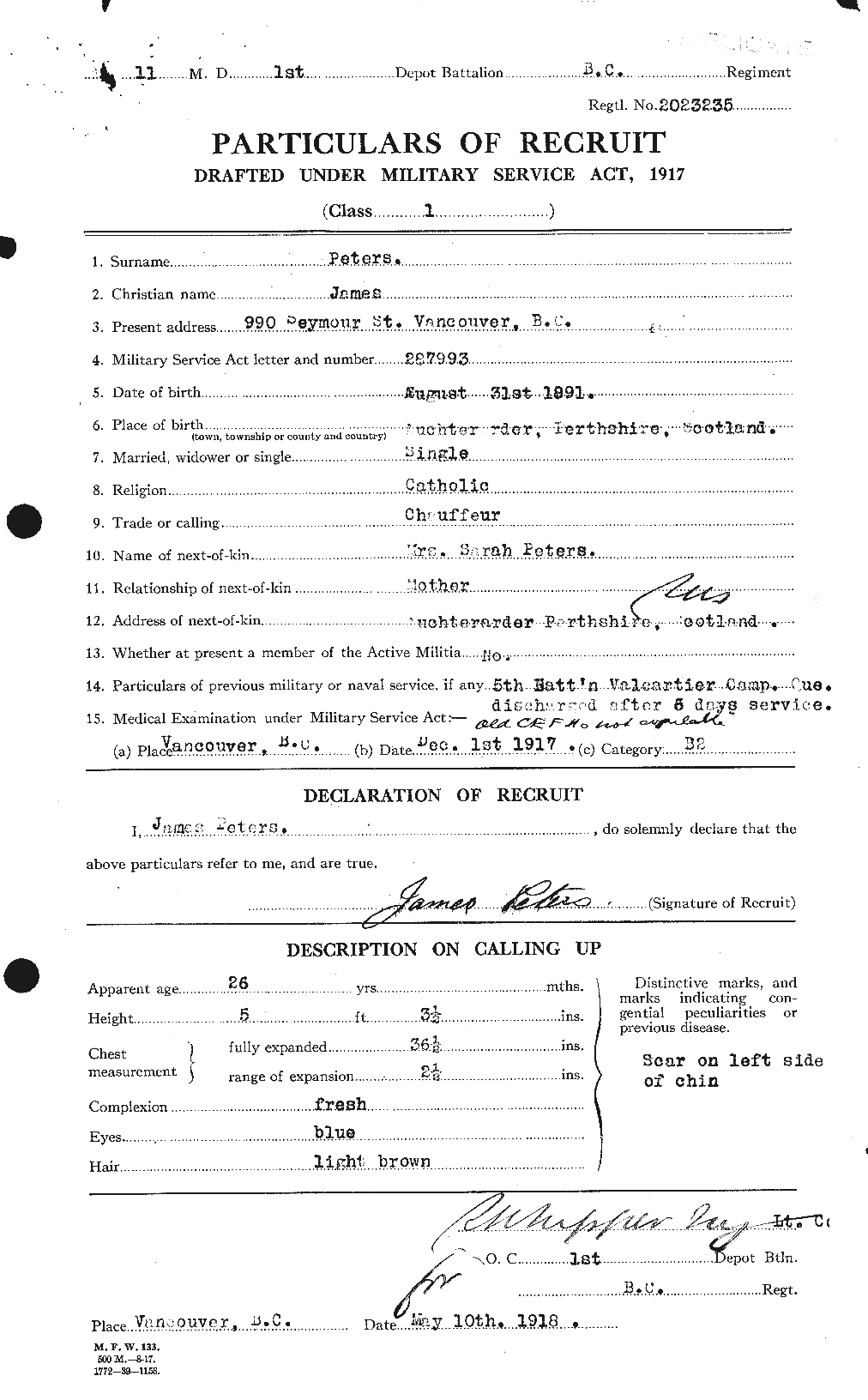 Personnel Records of the First World War - CEF 575518a