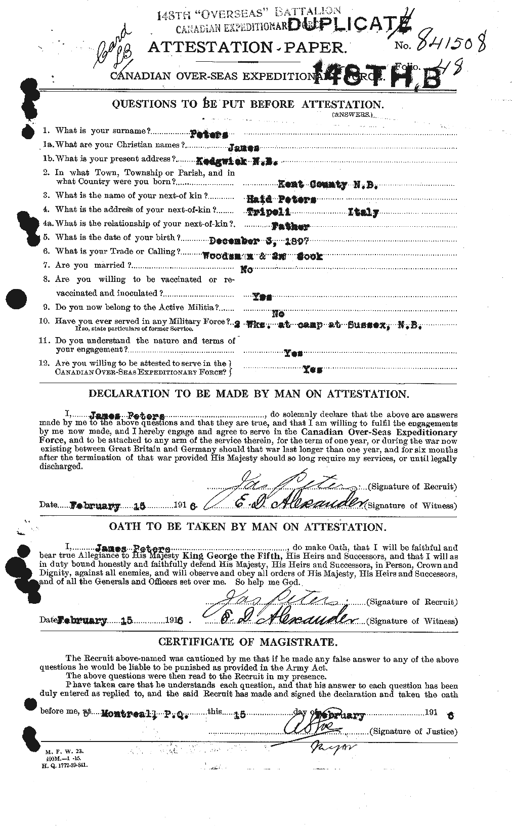Personnel Records of the First World War - CEF 575523a