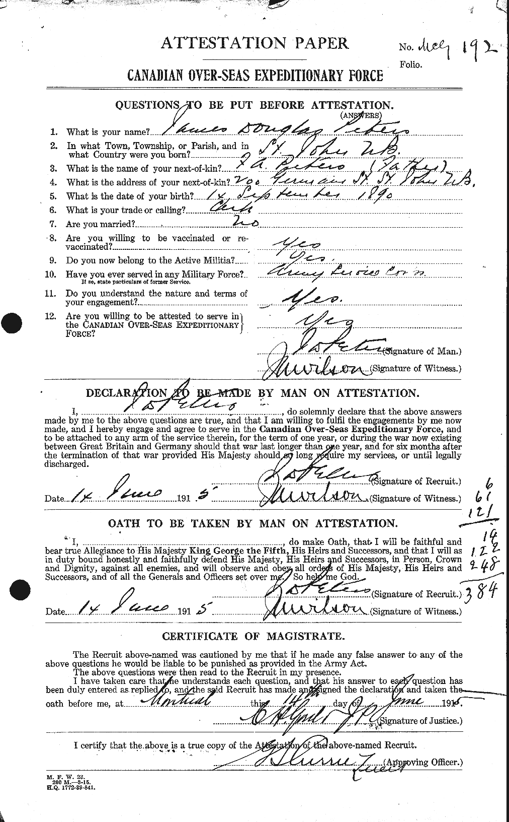 Personnel Records of the First World War - CEF 575525a