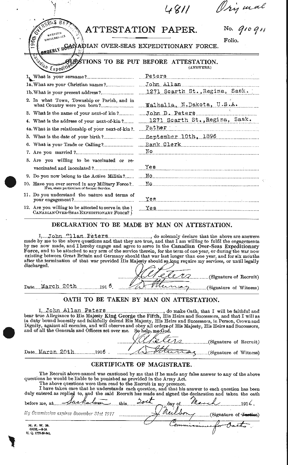 Personnel Records of the First World War - CEF 575544a