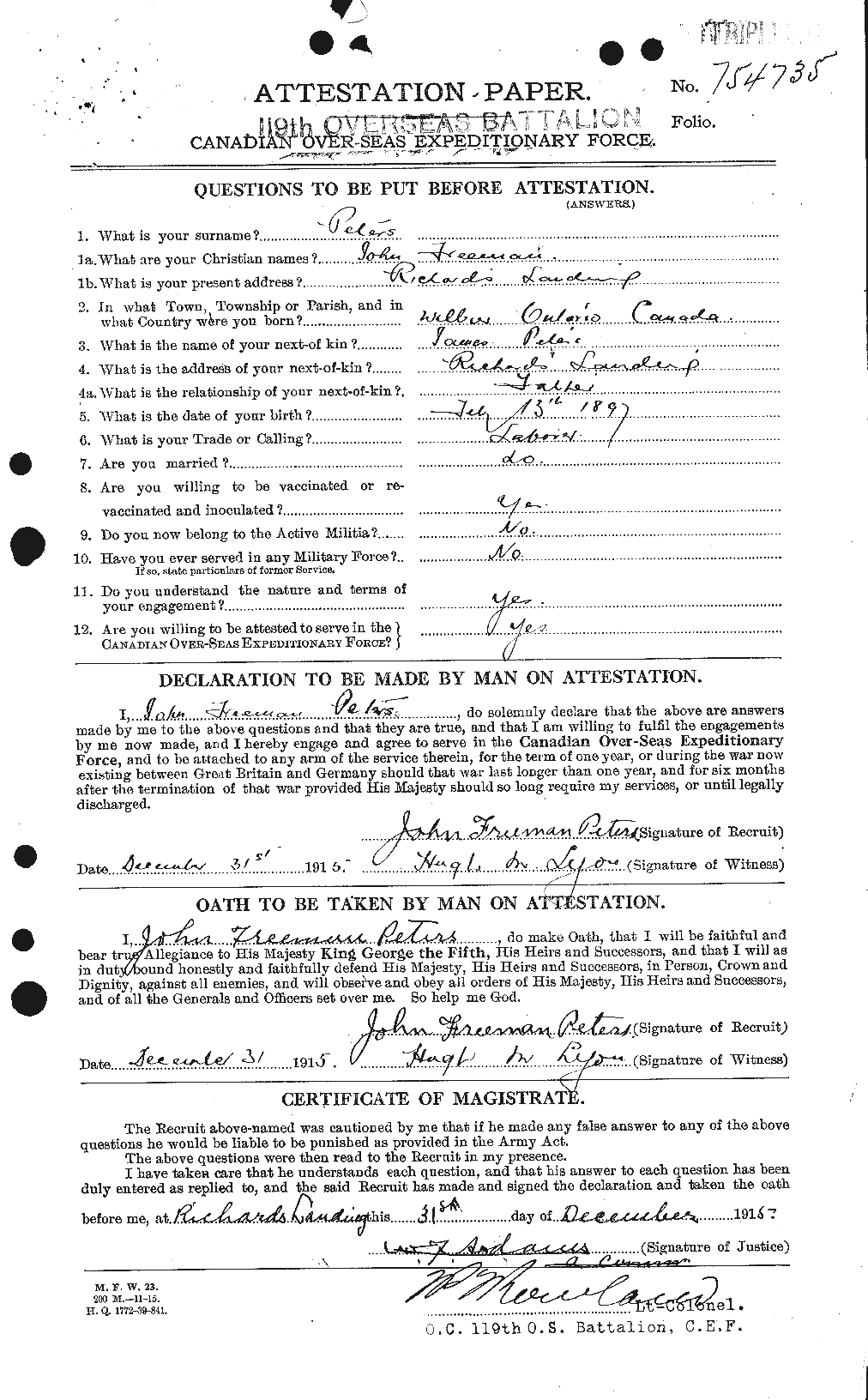Personnel Records of the First World War - CEF 575548a