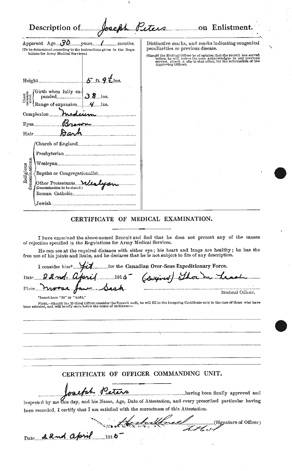 Dossiers du Personnel de la Première Guerre mondiale - CEC 575554b
