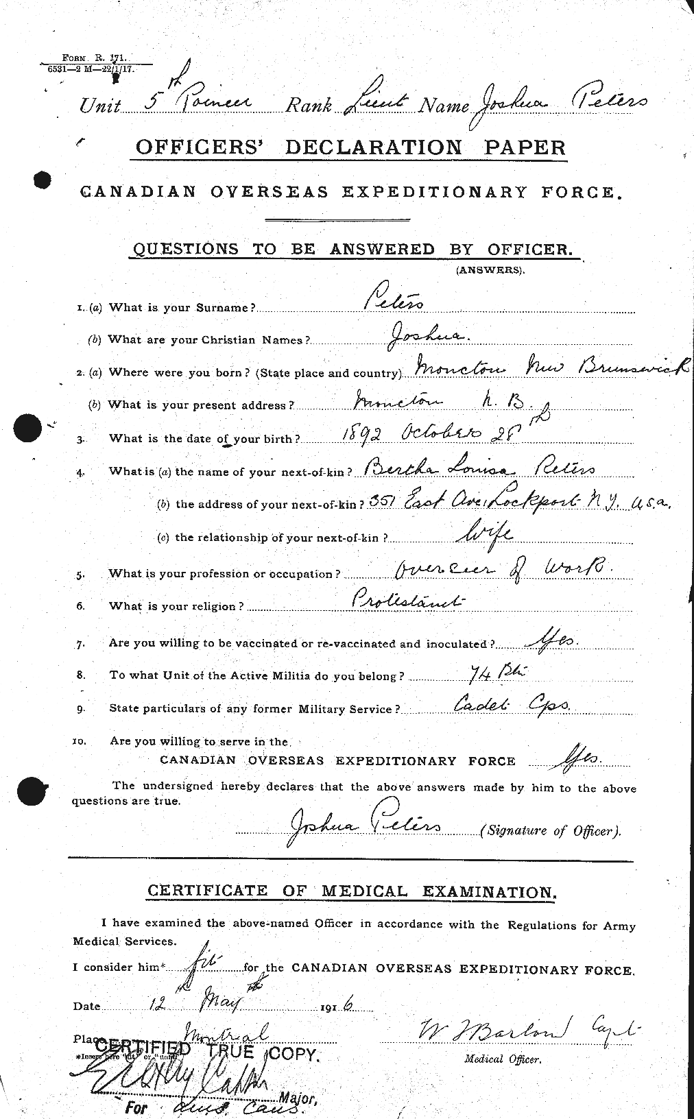 Personnel Records of the First World War - CEF 575563a