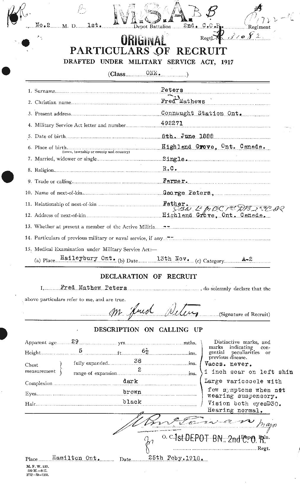Personnel Records of the First World War - CEF 575585a