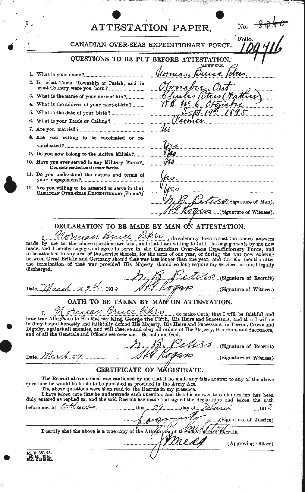 Personnel Records of the First World War - CEF 575588a