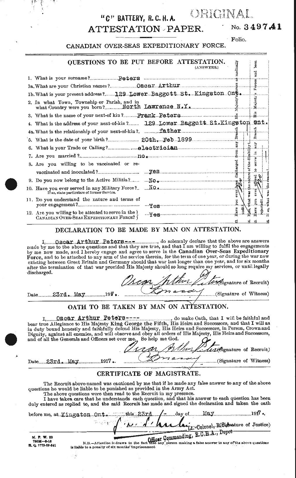 Personnel Records of the First World War - CEF 575591a