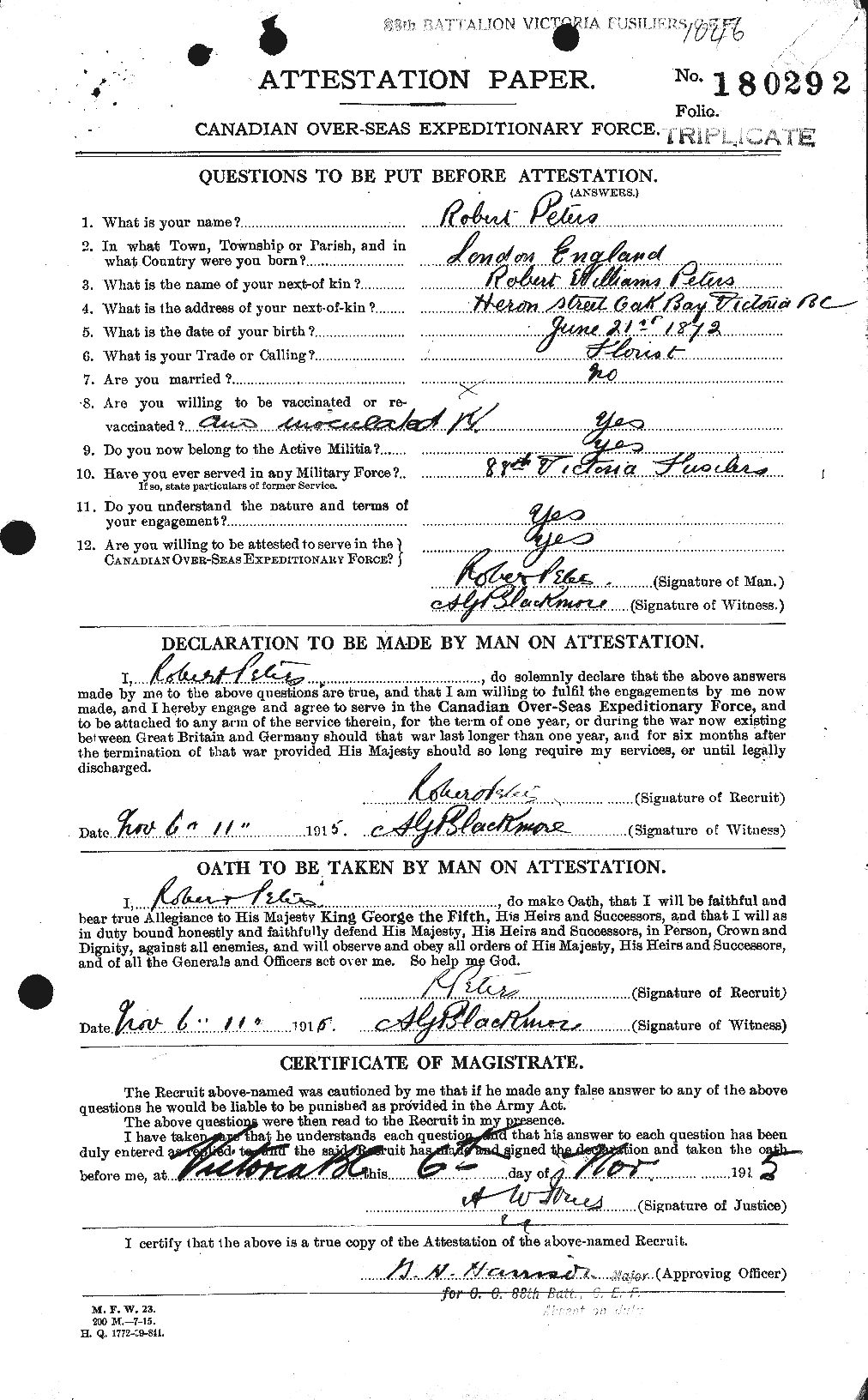 Personnel Records of the First World War - CEF 575610a
