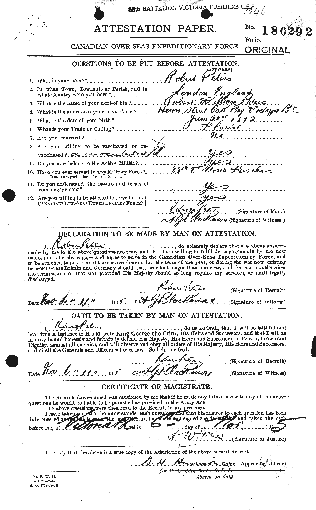 Personnel Records of the First World War - CEF 575611a