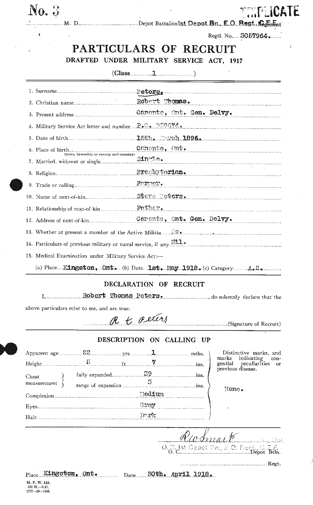 Personnel Records of the First World War - CEF 575613a