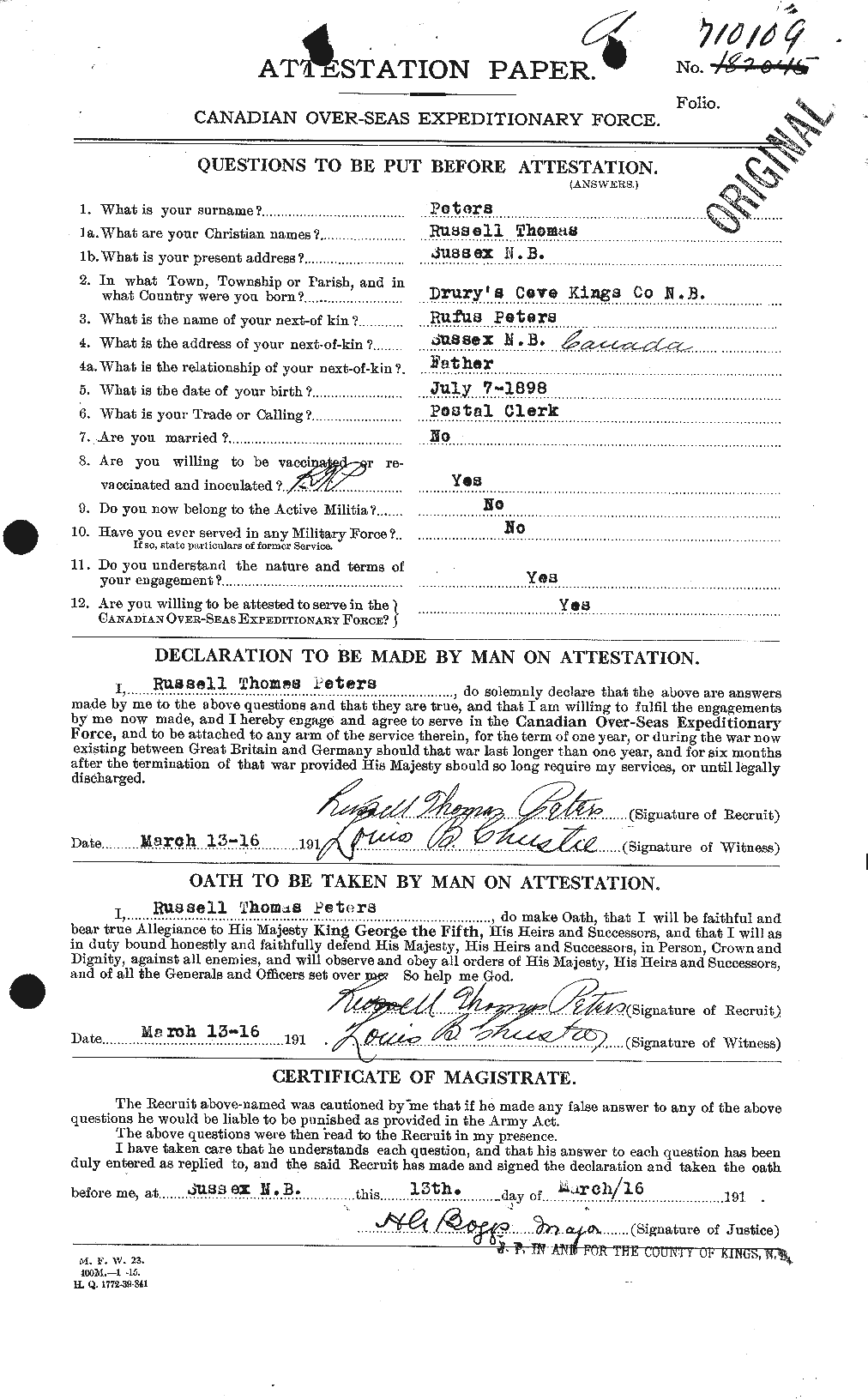 Personnel Records of the First World War - CEF 575619a