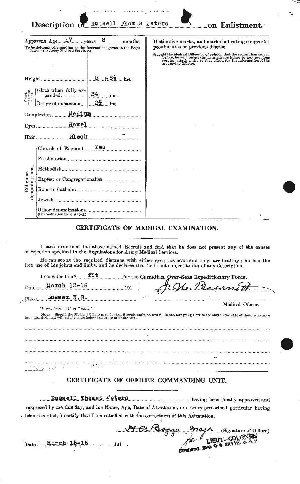 Personnel Records of the First World War - CEF 575619b