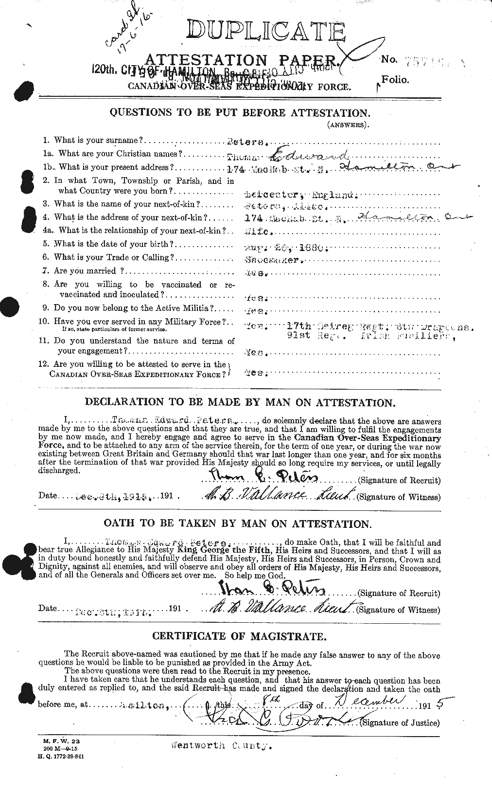 Personnel Records of the First World War - CEF 575628a