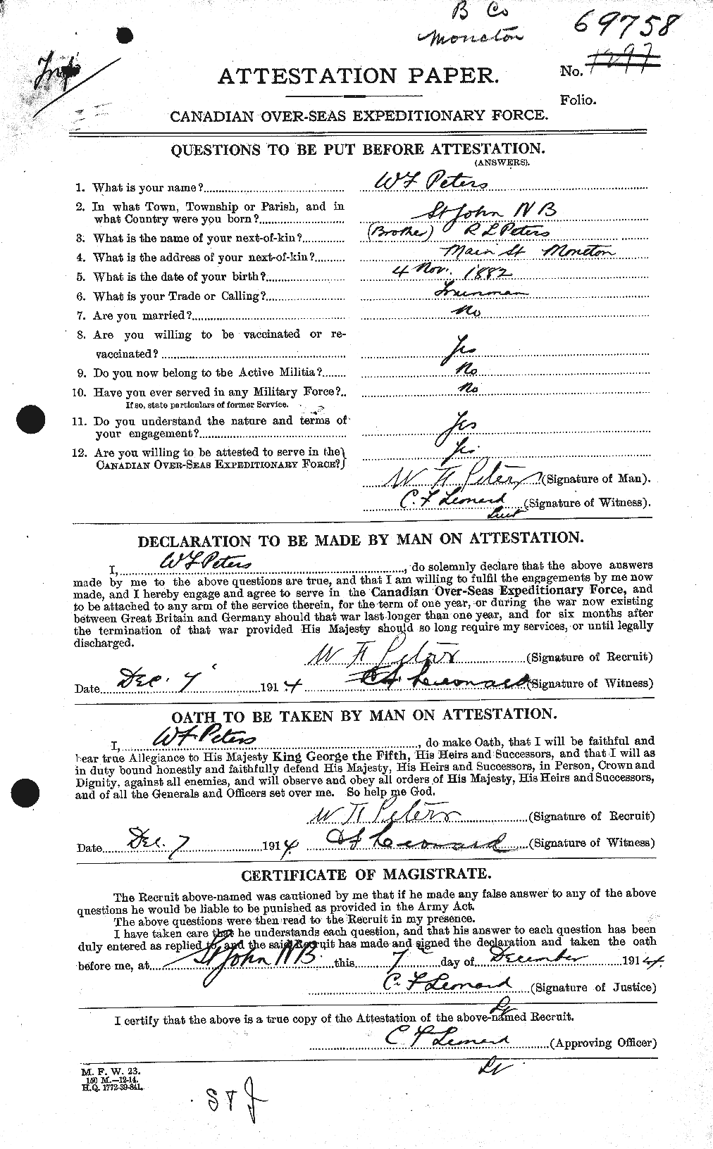Personnel Records of the First World War - CEF 575635a