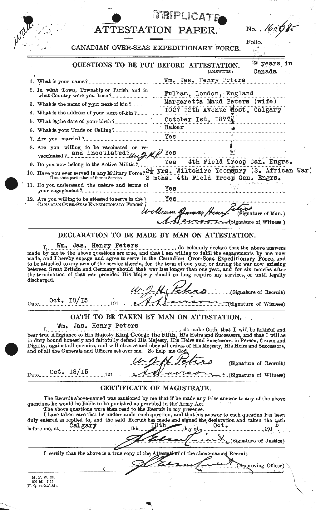 Personnel Records of the First World War - CEF 575661a