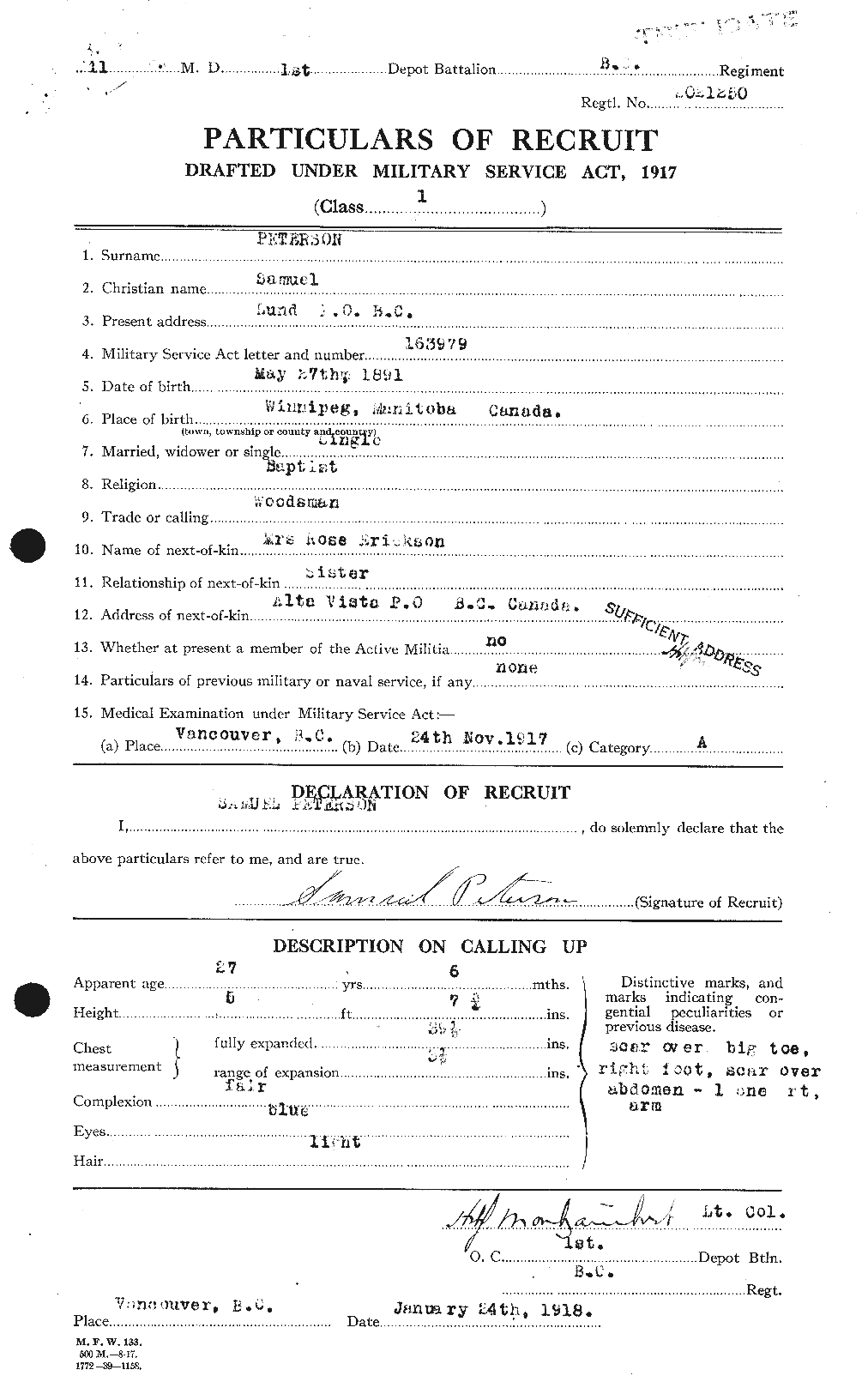 Personnel Records of the First World War - CEF 576050a