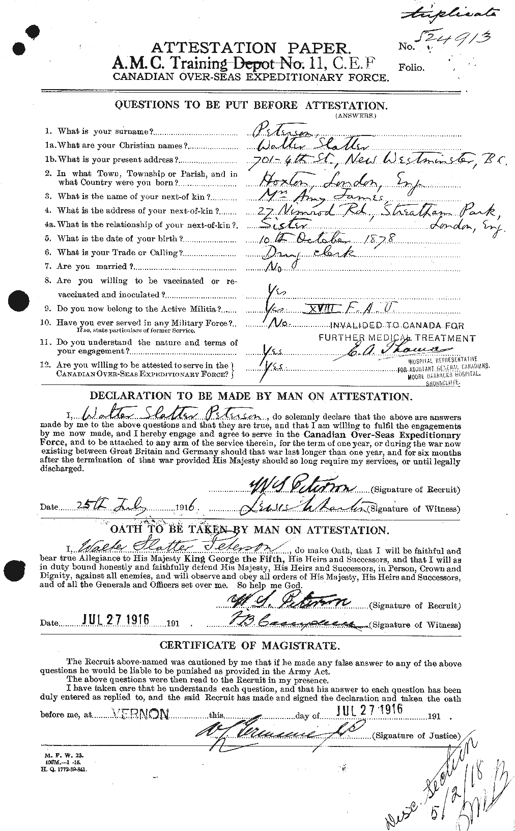 Personnel Records of the First World War - CEF 576073a