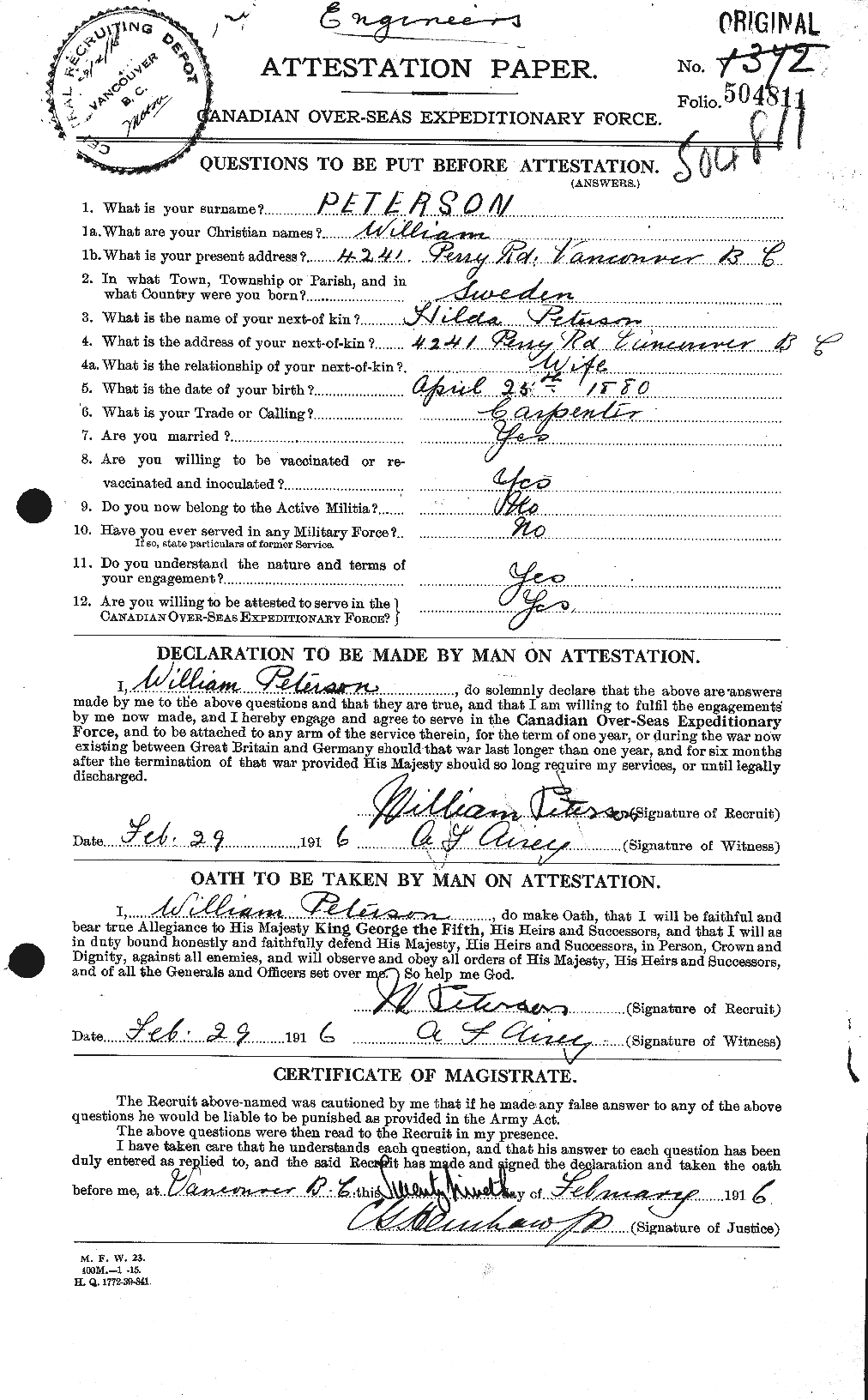 Personnel Records of the First World War - CEF 576077a