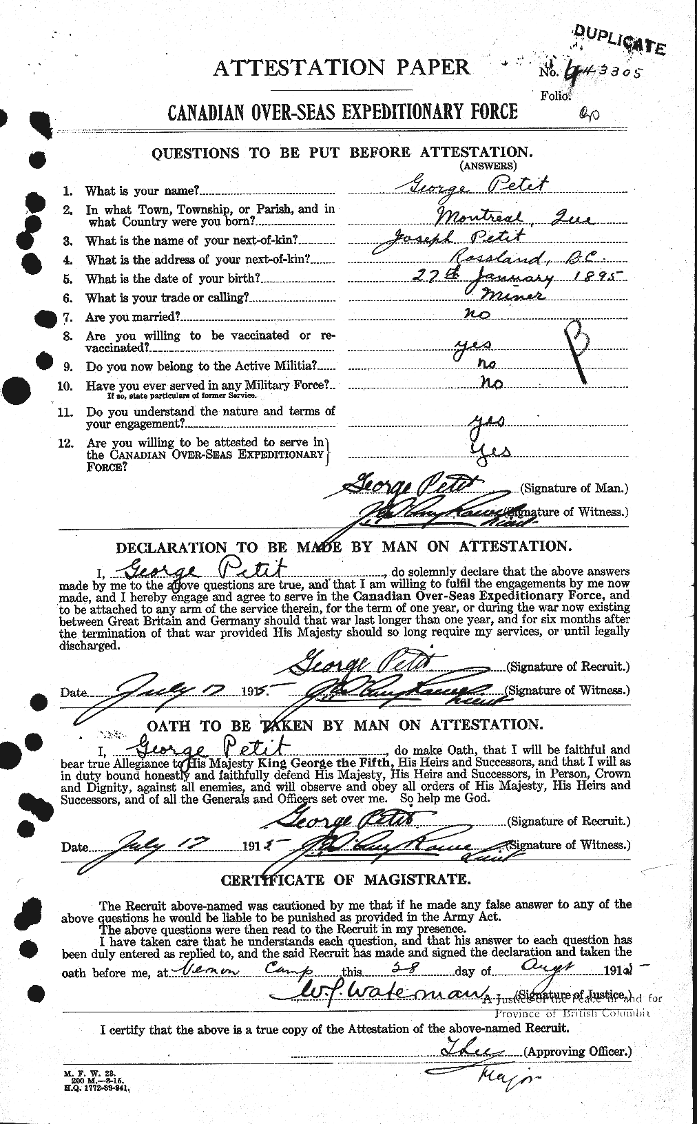 Personnel Records of the First World War - CEF 576167a