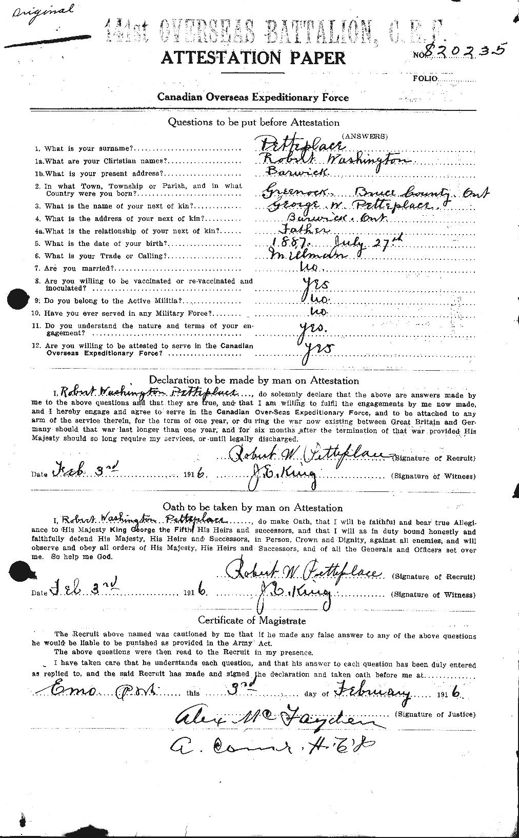Personnel Records of the First World War - CEF 576450a