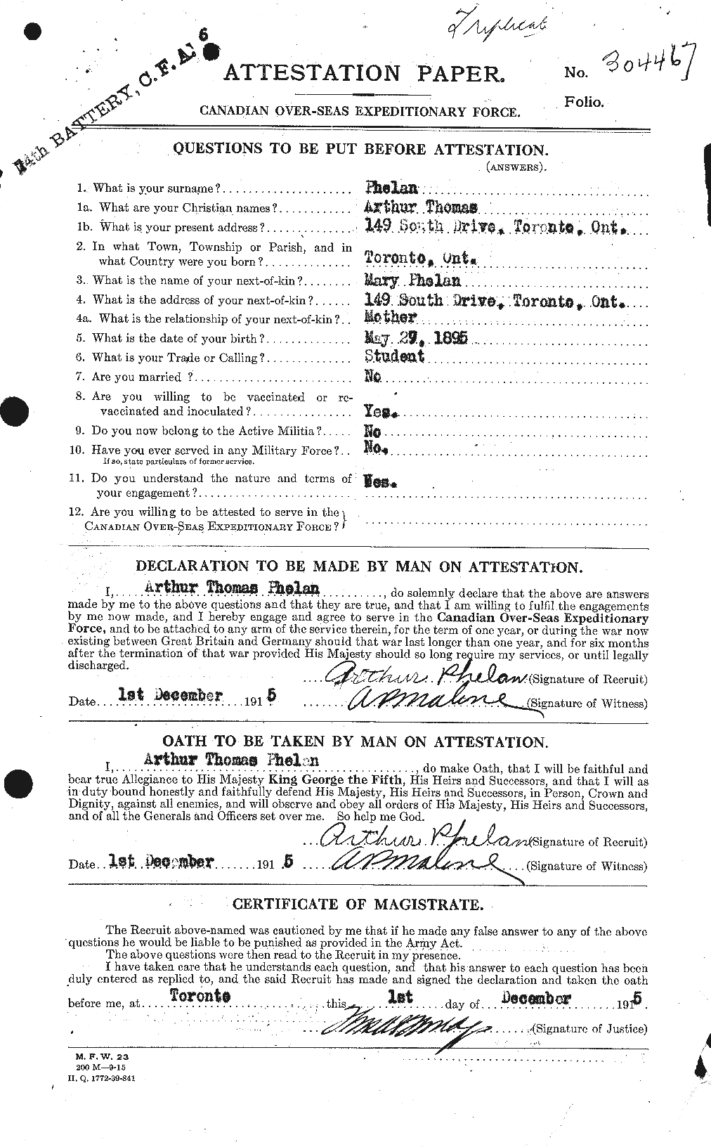 Personnel Records of the First World War - CEF 576938a